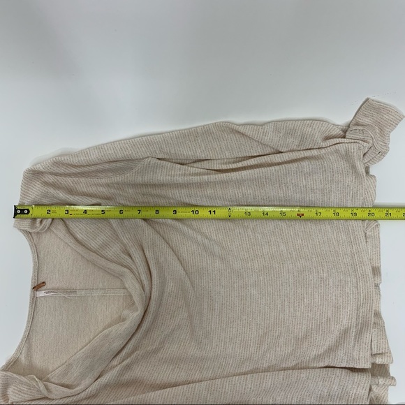 Free People Gold Metallic Fleck Ivory Lightweight Knit Cowl Neck Sweater Size XS - Picture 15 of 15